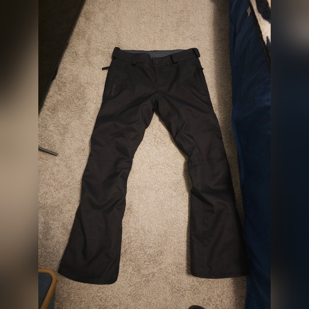 The northface ski jacket and volcom ski pants.